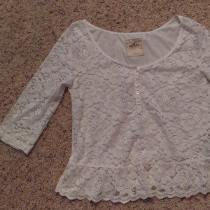 Hollister Co white lace top